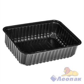 Контейнер б/крышки 750г.прямоуг. ЧЕРНЫЙ186х132х51,8 (500/100) Упакс
