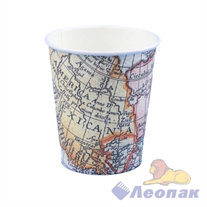 Стакан бумажный 200мл  Карта  (50шт/1уп) / ЭКО 7005/0215